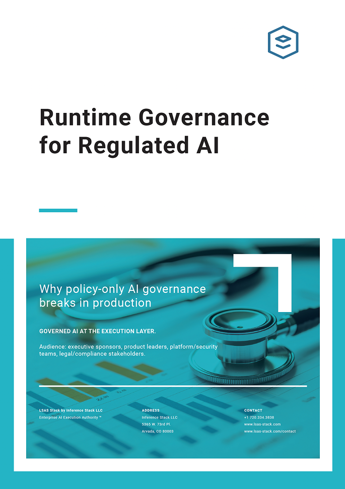 Runtime Governance for Regulated AI whitepaper cover